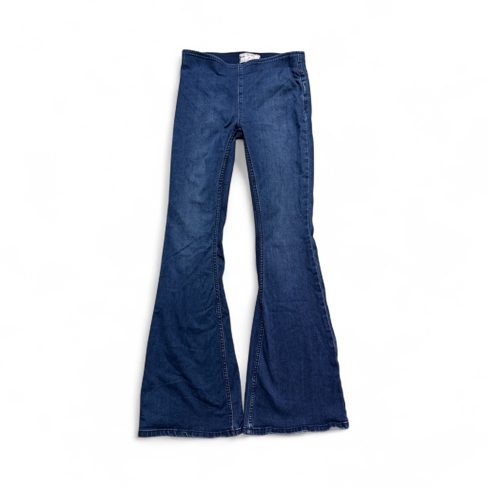 Free People Flare Jeans Women’s 27 Dark Wash High Stretch 70s Boho